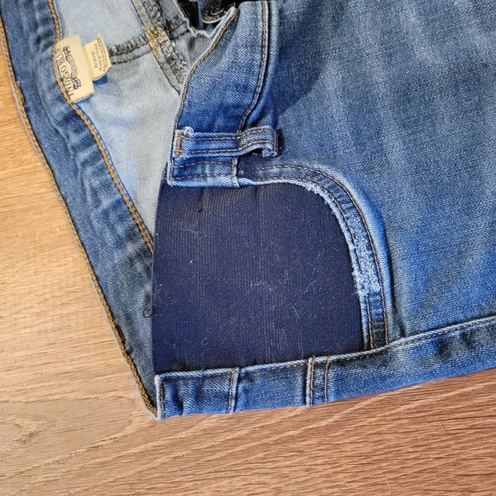 Indigo Blue Distressed Maturnity Jeans, Size Medium (16W) - Picture 8 of 12